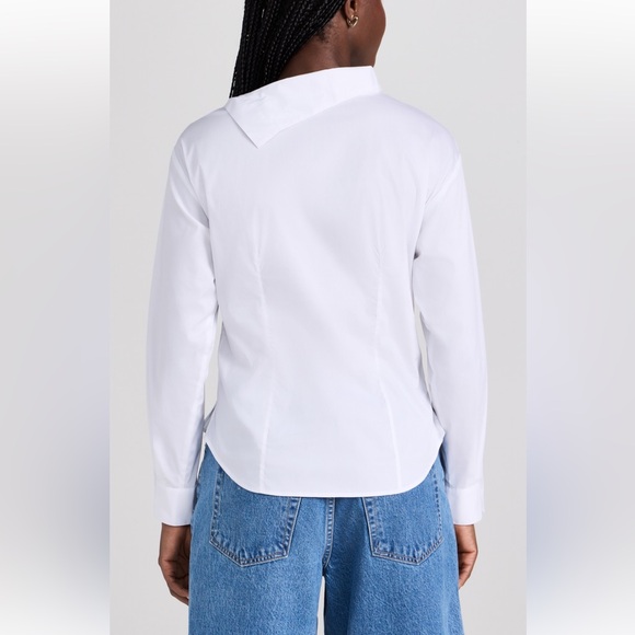 Veronica beard Fauri shirt white asymmetrical button down top size 2 - Picture 2 of 8